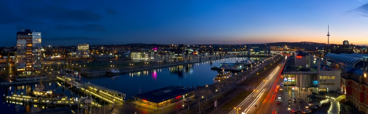 Panorama Kiel - Die Hörn bei Nacht