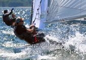 Flying Dutchman World Championship 2026 - Action kurz vor der Luvtonne -   Moritz RÜSTER und Tim SCHLAG, GER 1, vom Segelverein Ciconia Storkow e. V.