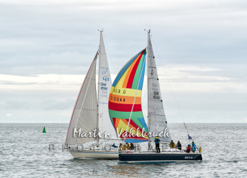 Ankunft der Zubringerregatten W2 - W3 - W4 - W5 - GER 8591 "Vollgut" und GER 6044 "Dietje Light"